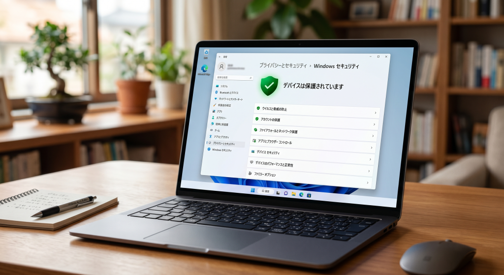 Windowsのセキュリティー画面を表示させているPC画面
