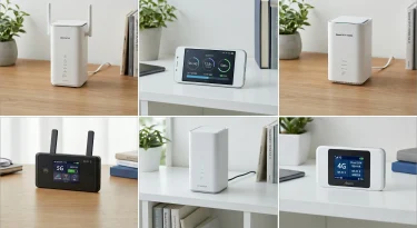 人気ホームルーターとポケットWi-Fiの6分割画像